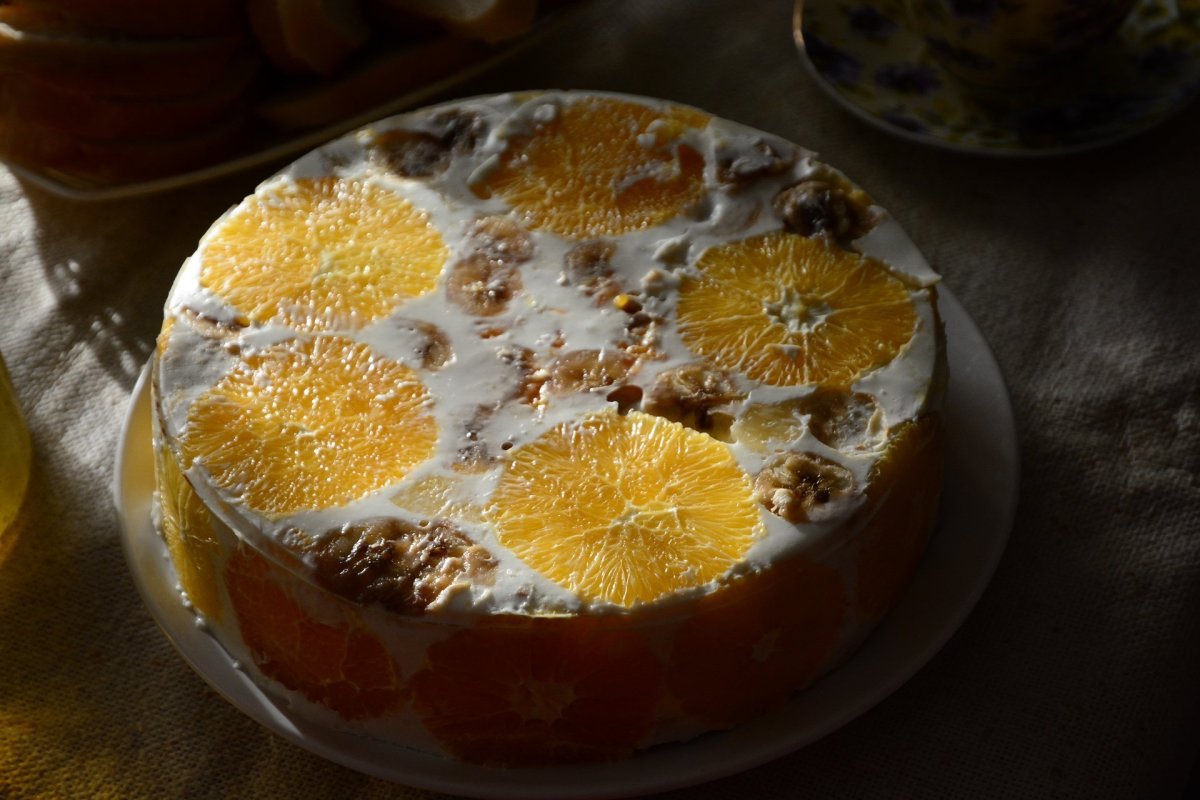 Десерт из апельсинов без выпечки