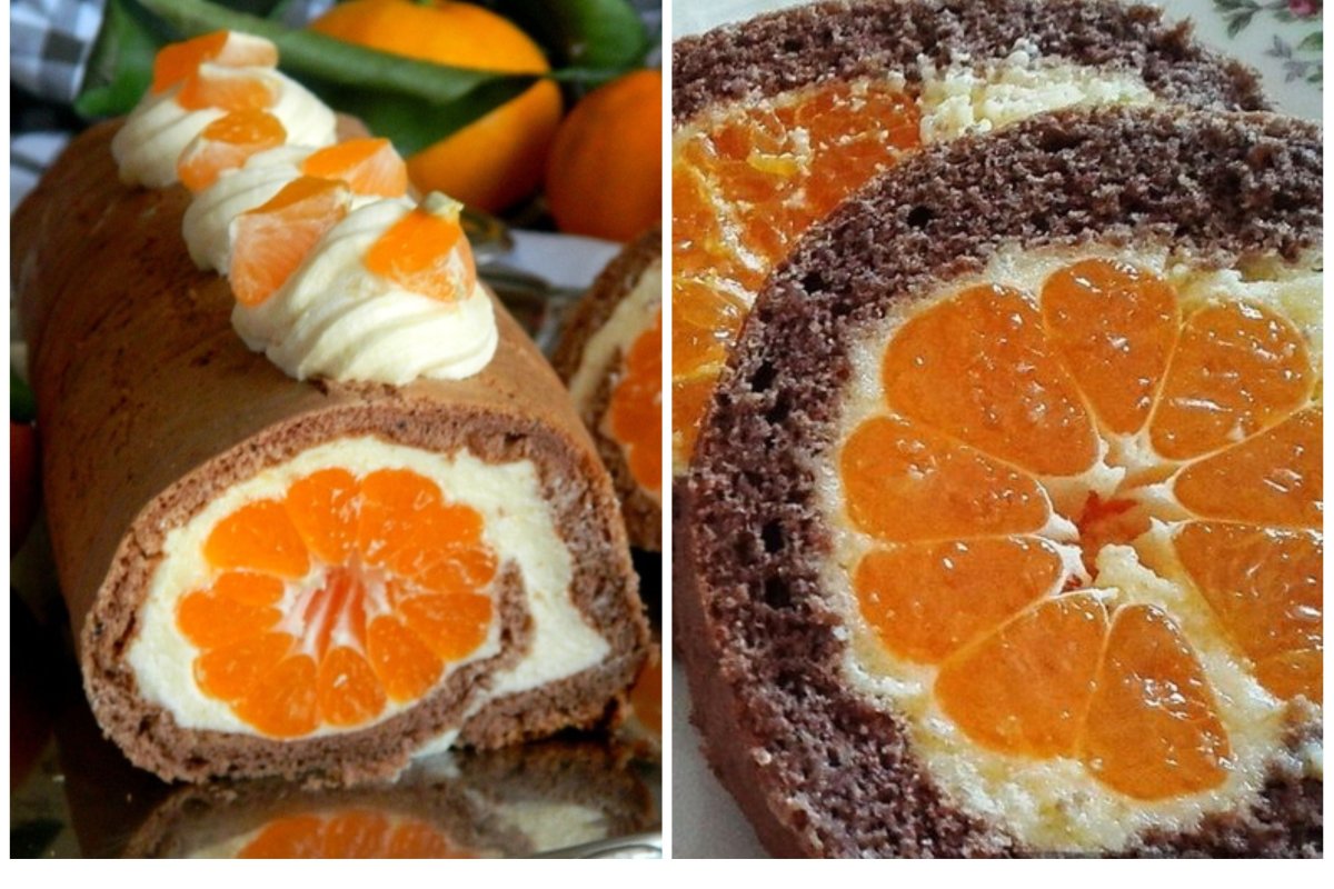 Рулет с мандаринами