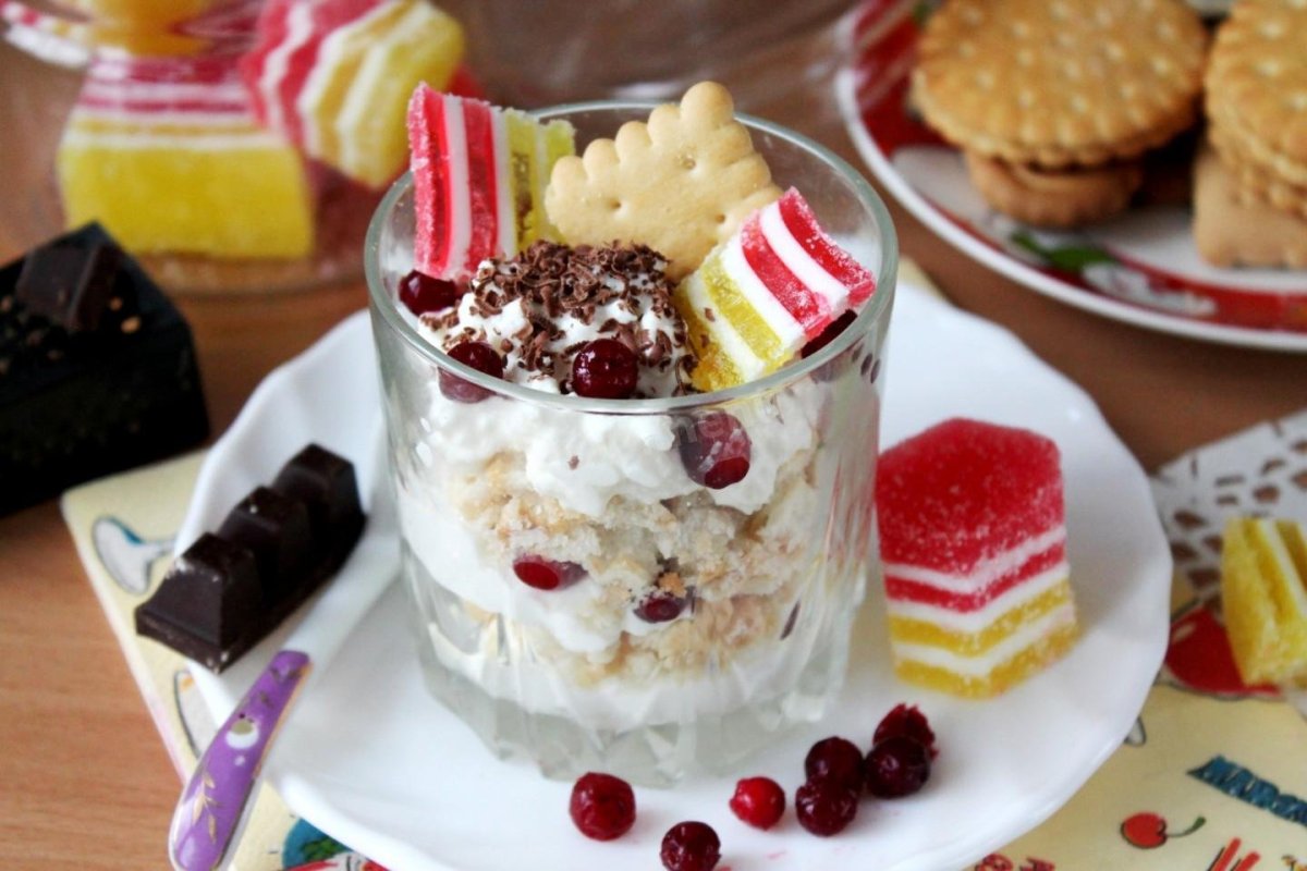 Бланманже творожное с фруктами