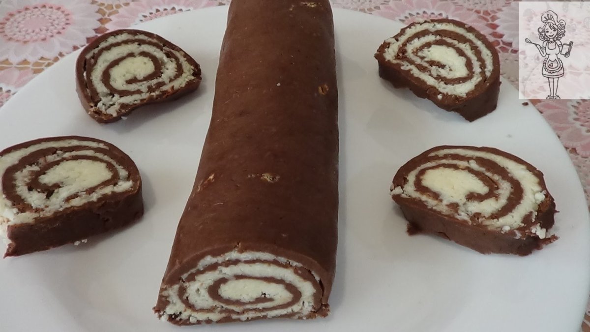 Сладкий рулет без выпечки