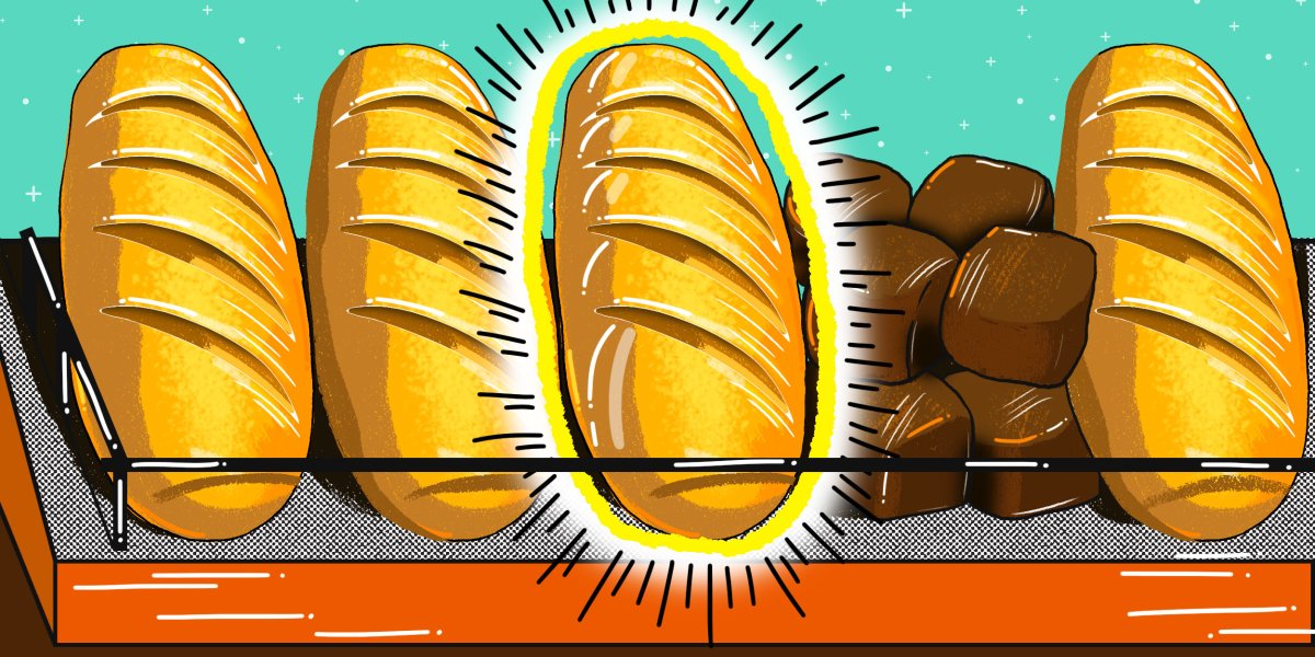 Карикатура хлебобулочных изделий