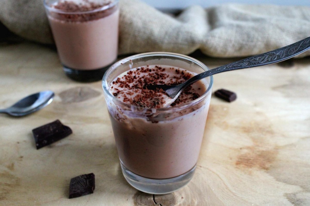 Десерт из ряженки и какао без желатина
