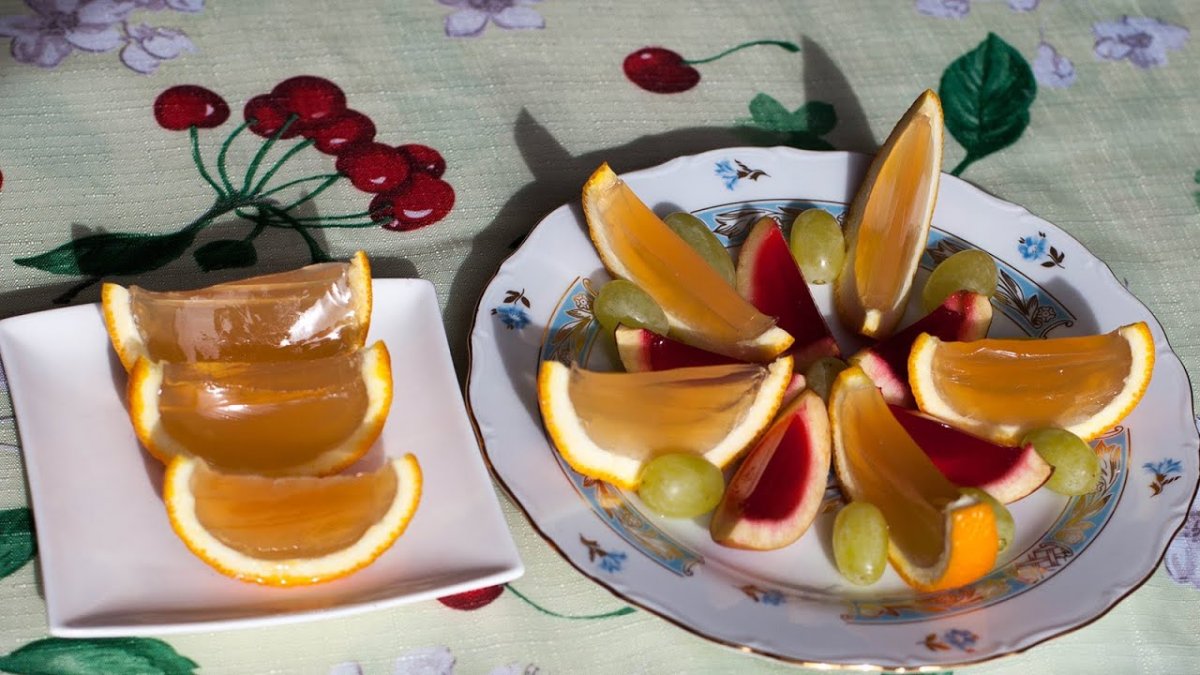 Заливное из фруктов с агар агаром