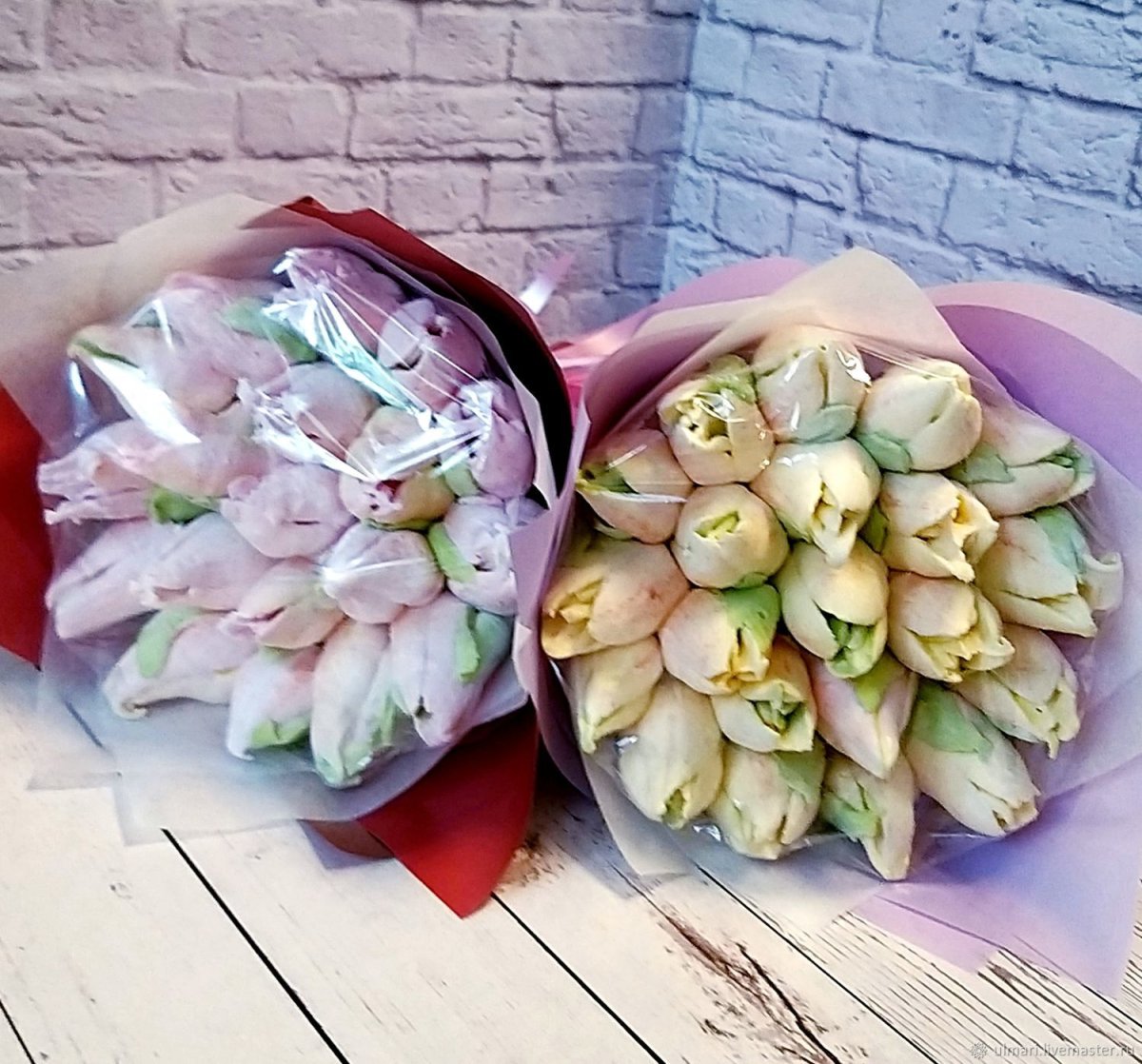 Букет из зефира тюльпаны
