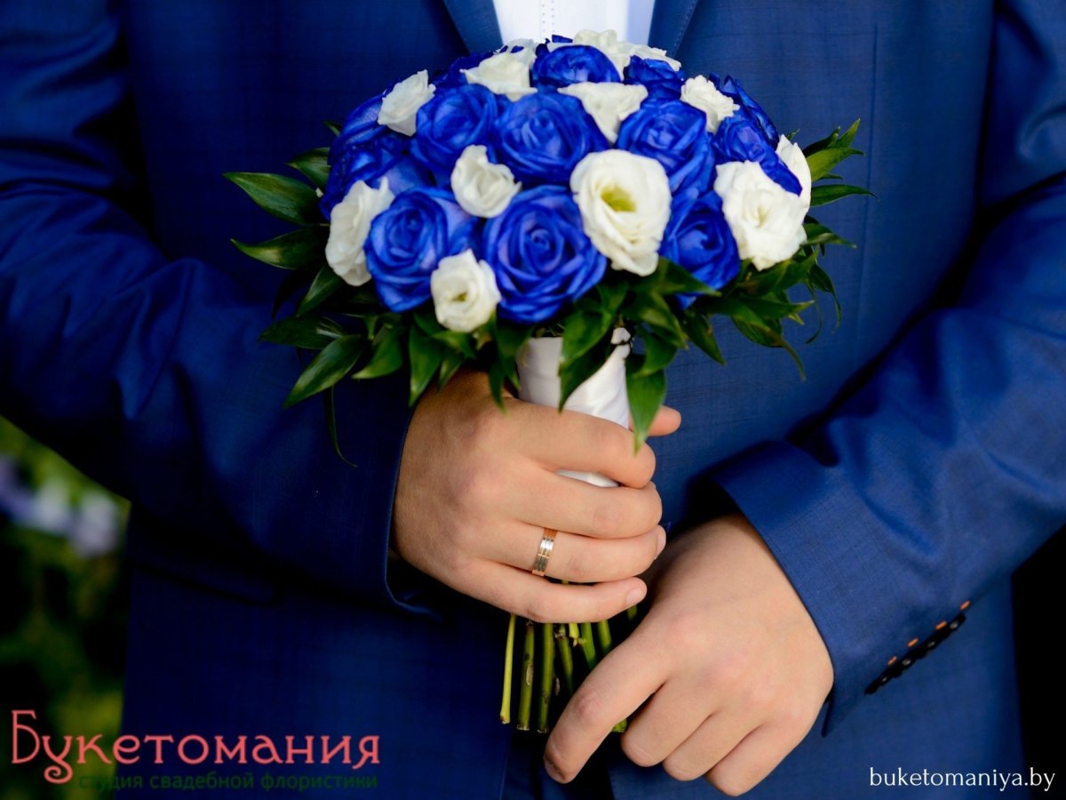 Букет невесты "синий Ирис"