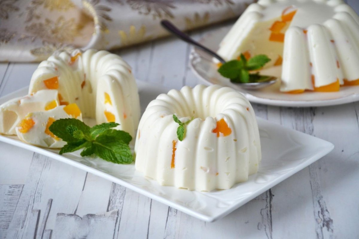 Творожное бланманже с ананасом