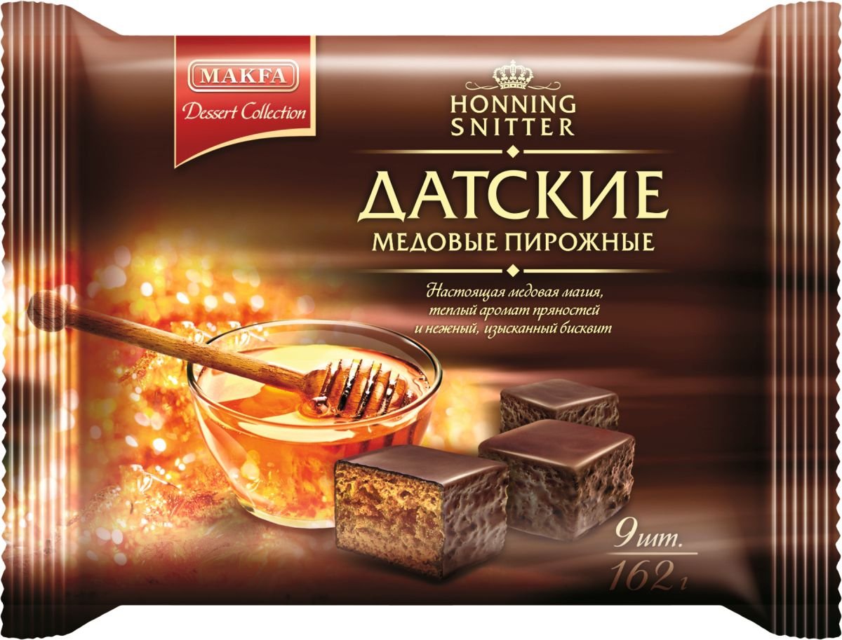 Пирожные makfa honning snitter датские медовые 325г
