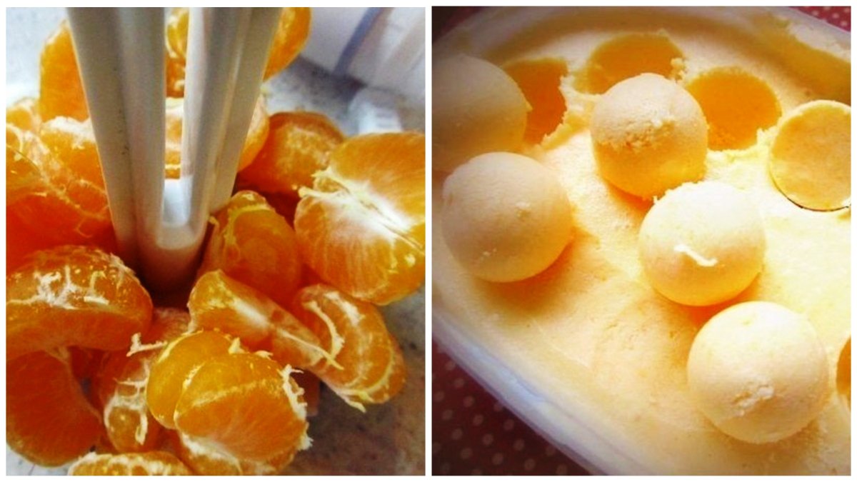 Мороженое с мандаринами