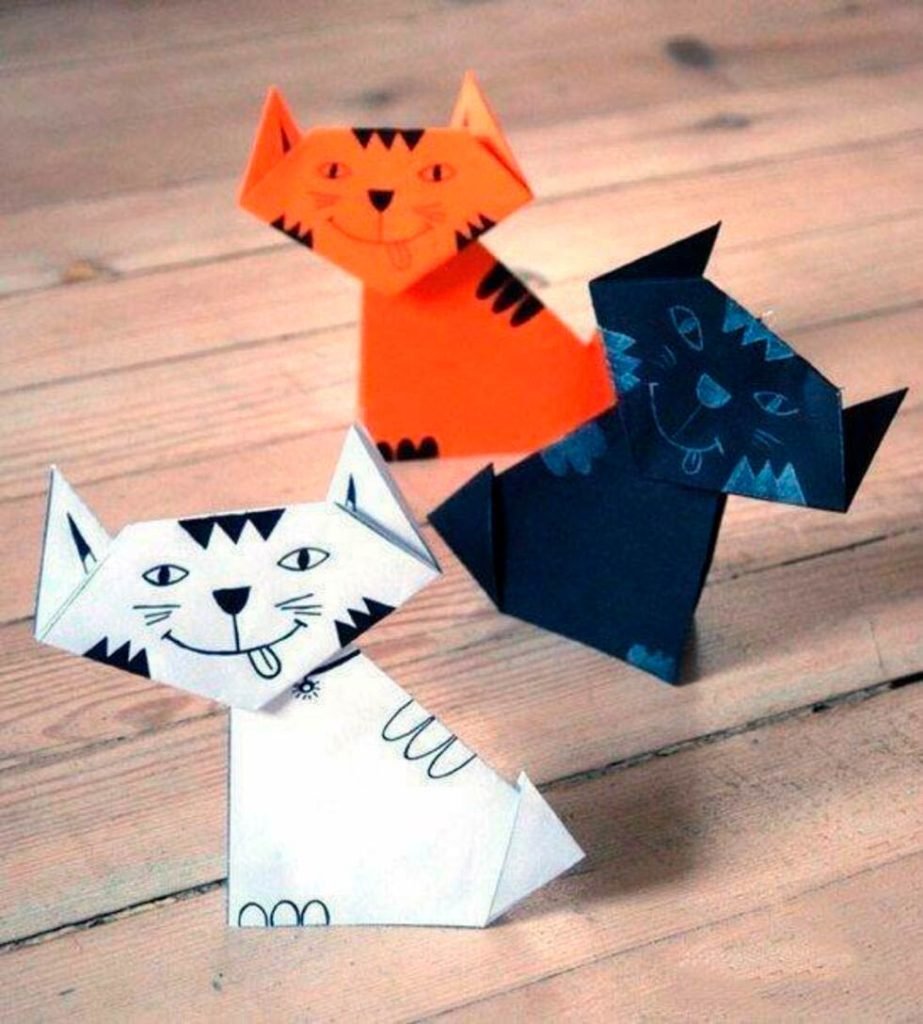 Котик из бумаги для детей
