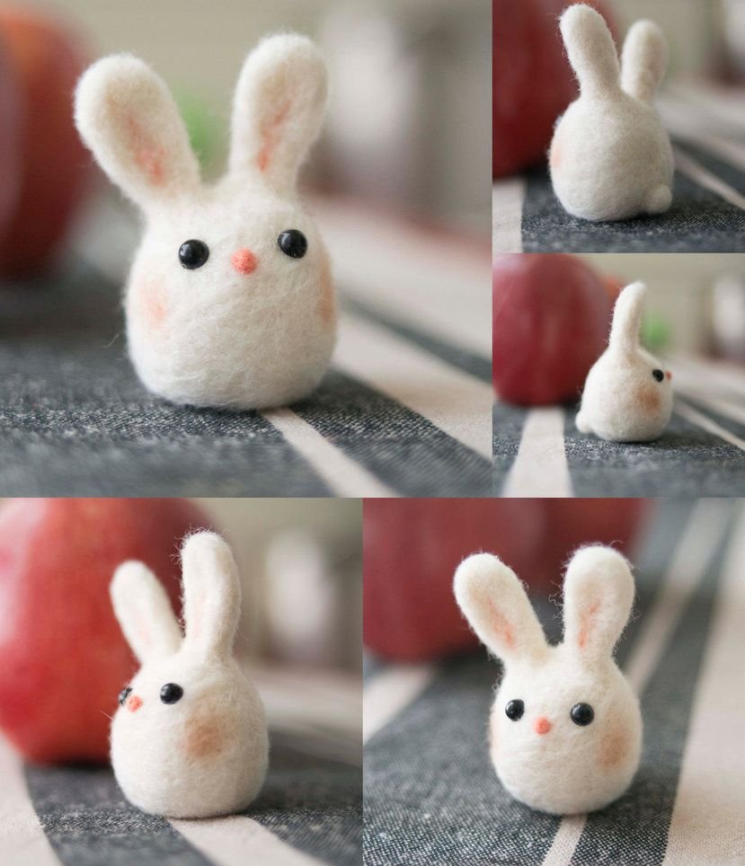 Маленькие игрушки из шерсти