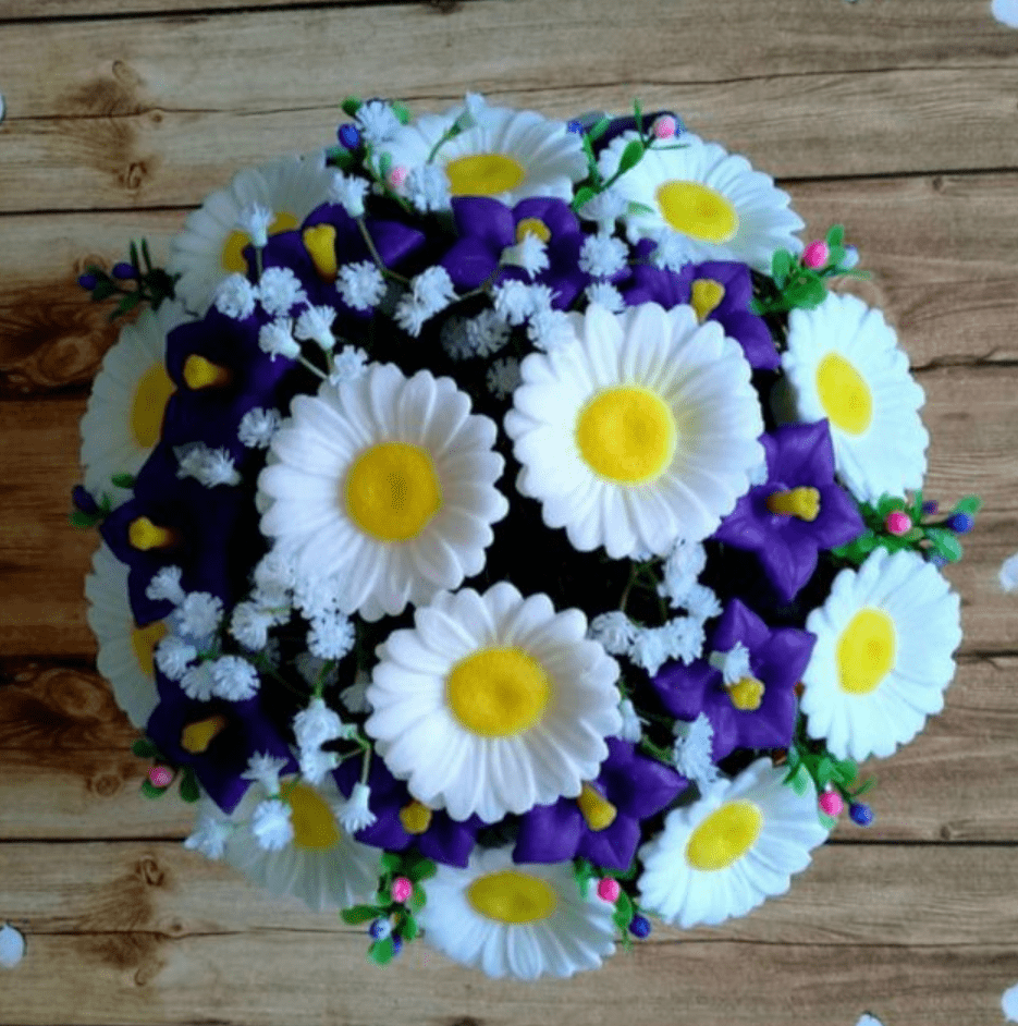 Букет из мыльных ромашек