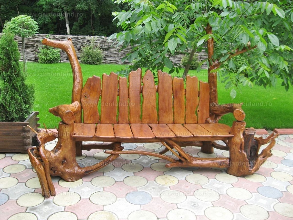 Необычные скамейки для дачи