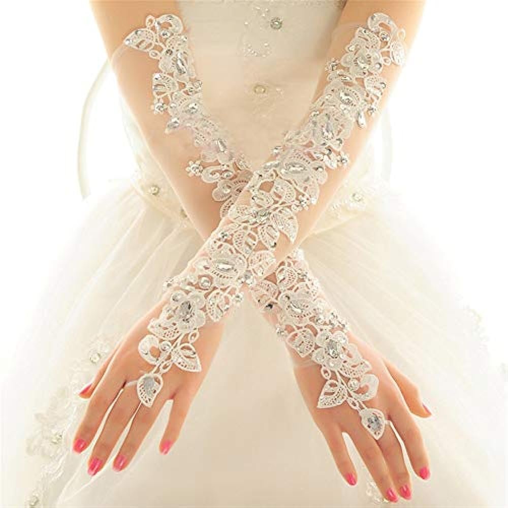 Длинные белые свадебные перчатки