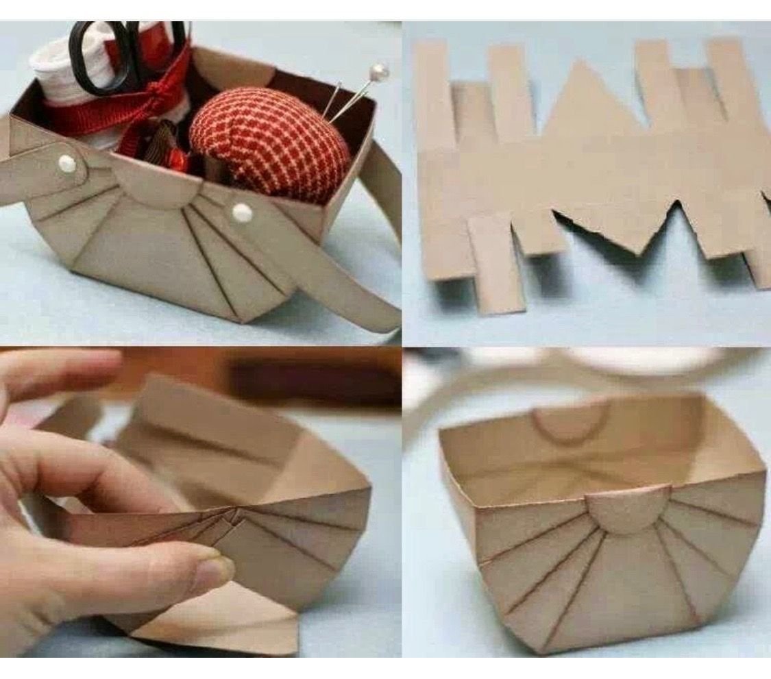 Корзинка из крафтовой бумаги