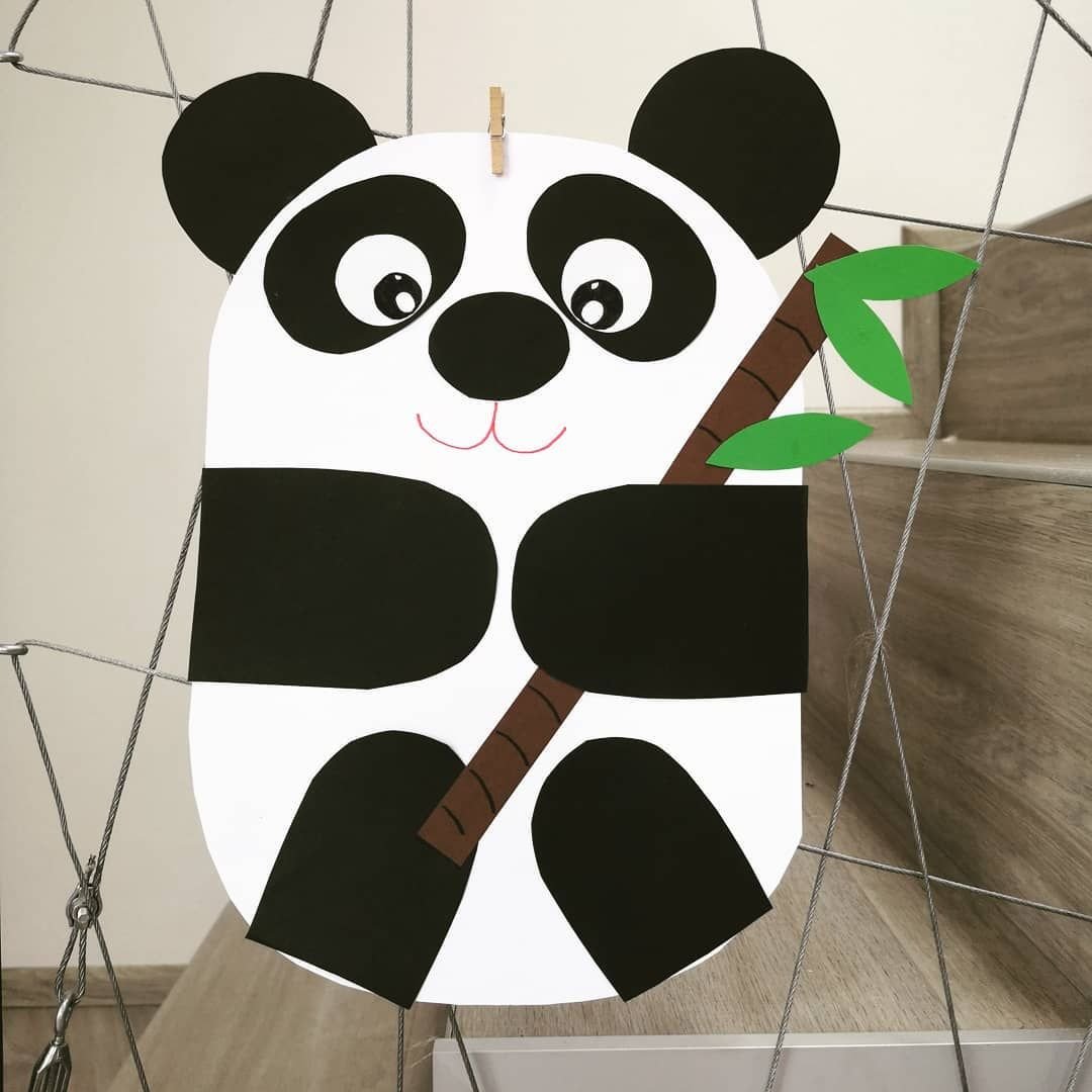 Поделка панда из бумаги
