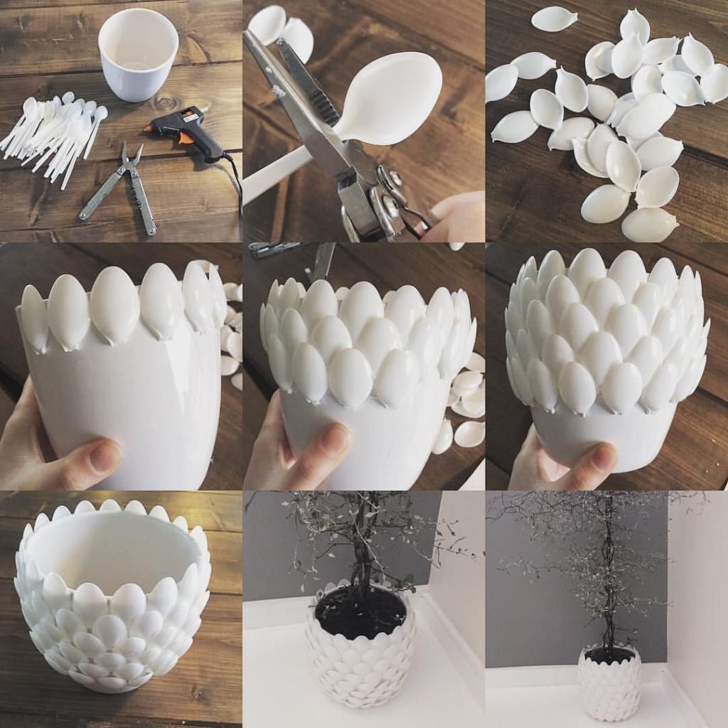 Украшения из пластиковых ложек