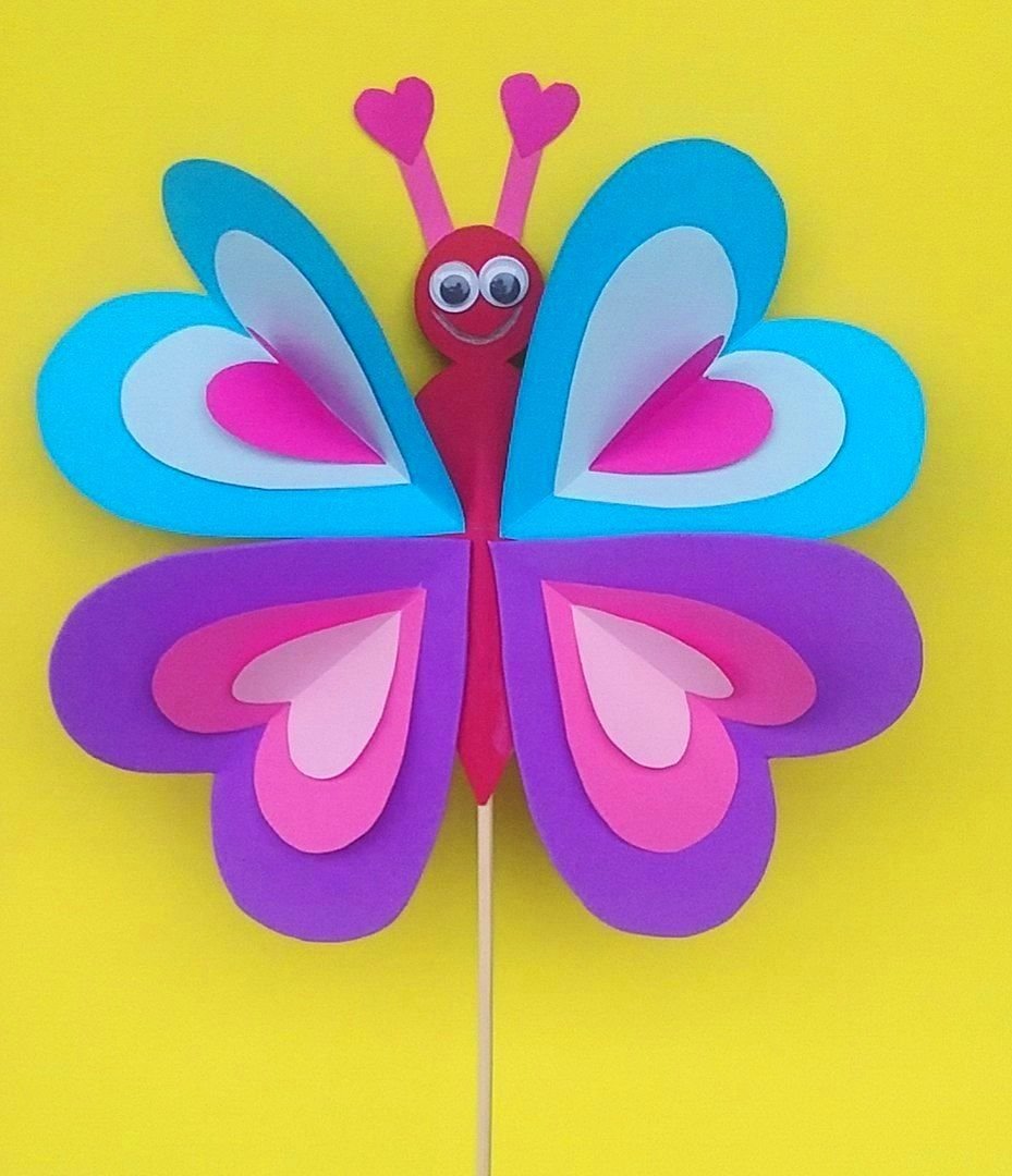 Аппликация - Бабочка из цветной бумаги