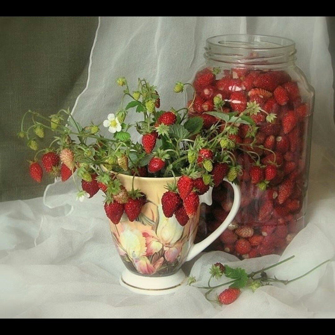 Земляника в вазе