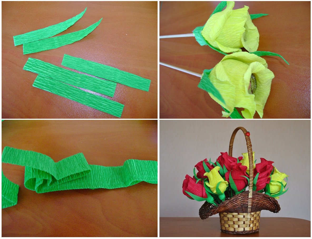 Корзинка из гофрированной бумаги