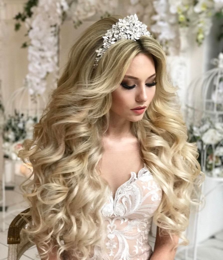 Свадебные кудри на длинные волосы