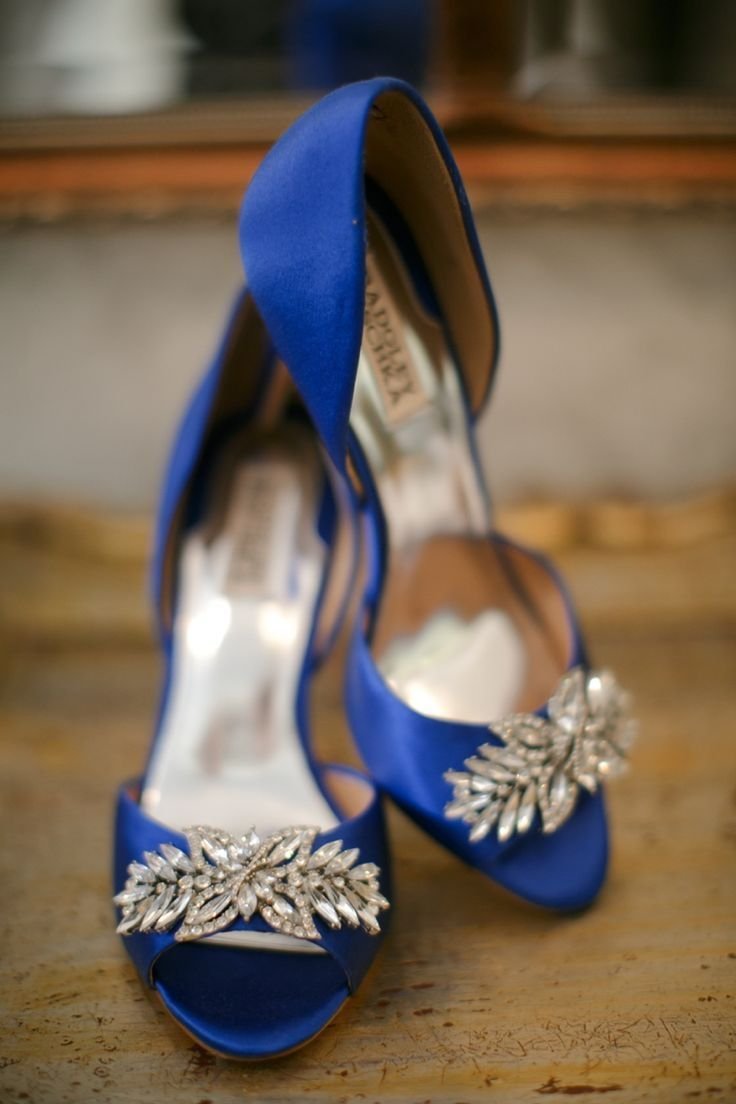 Темно синие свадебные туфли