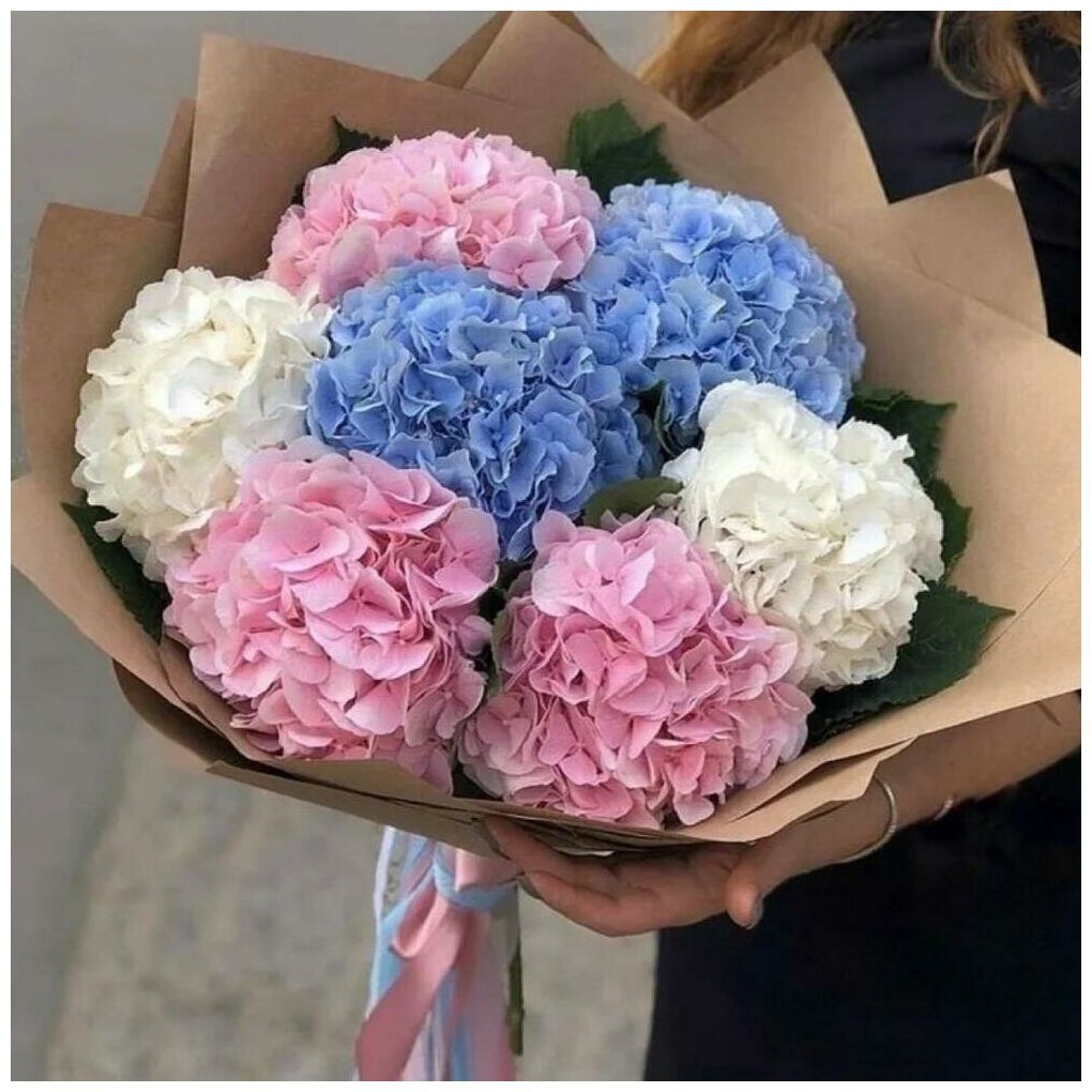 Букет из гортензий микс