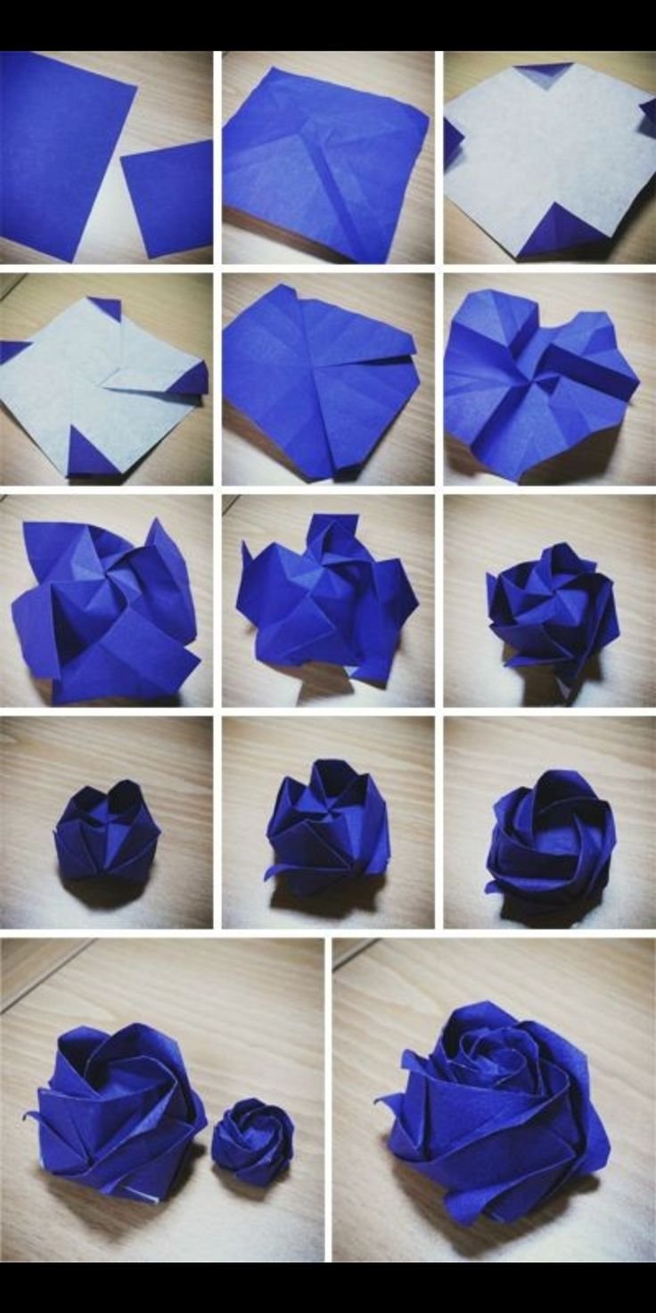 Цветы из салфеток бумажных. Розочка из оригами.
