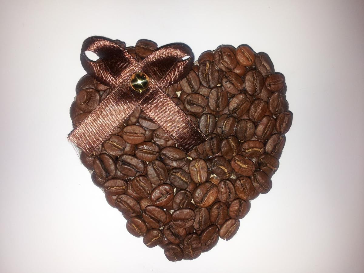 Сердце из кофе