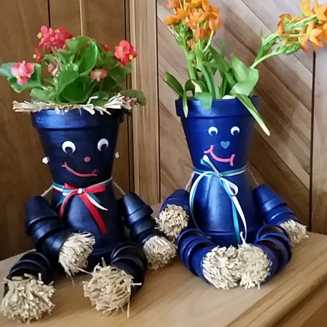 Куклы из цветочных горшков