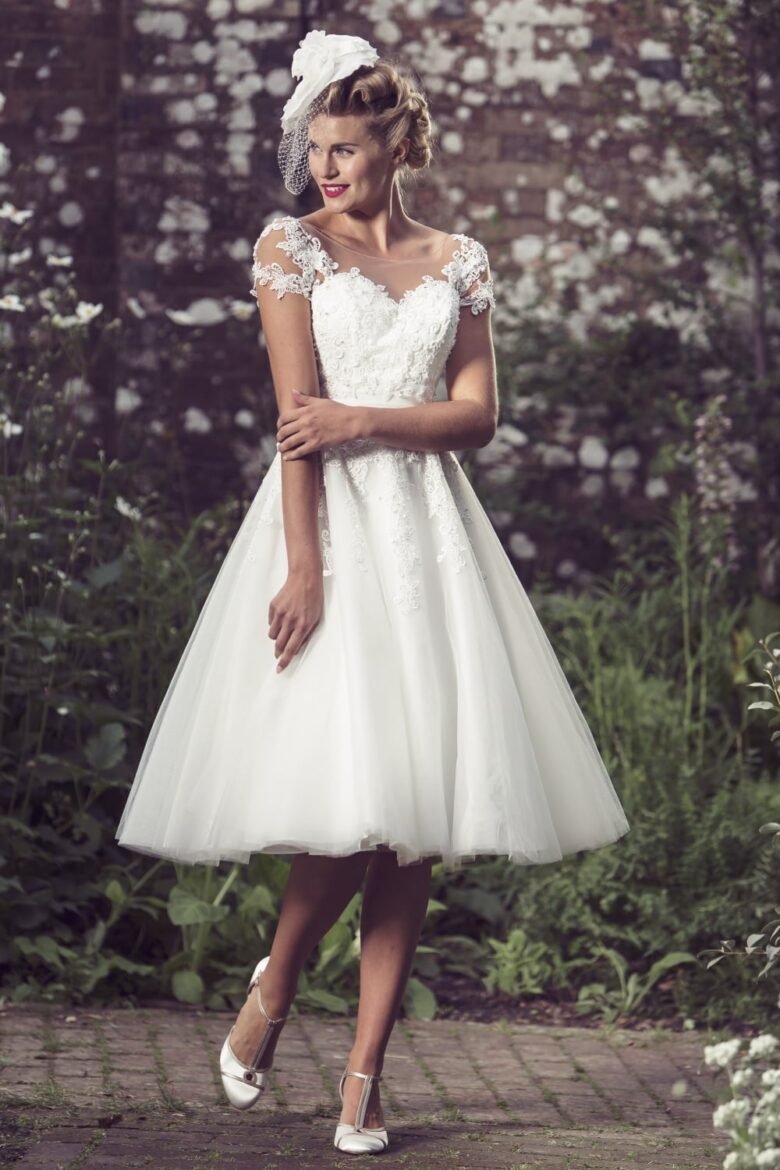 1950s Tea length Wedding Dress