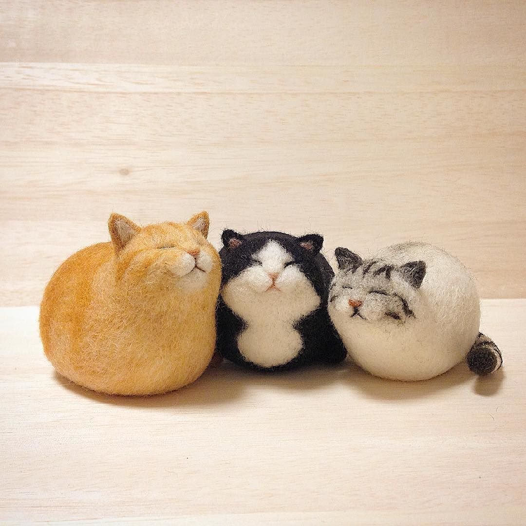 Валяный котик из шерсти