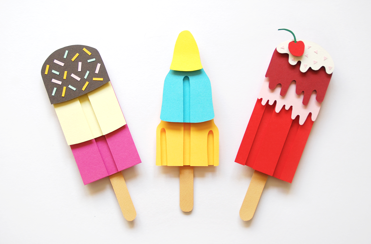 Поделка мороженое из бумаги. Поделка мороженое для детей. Поделка на палочке. Мороженое из цветного картона.