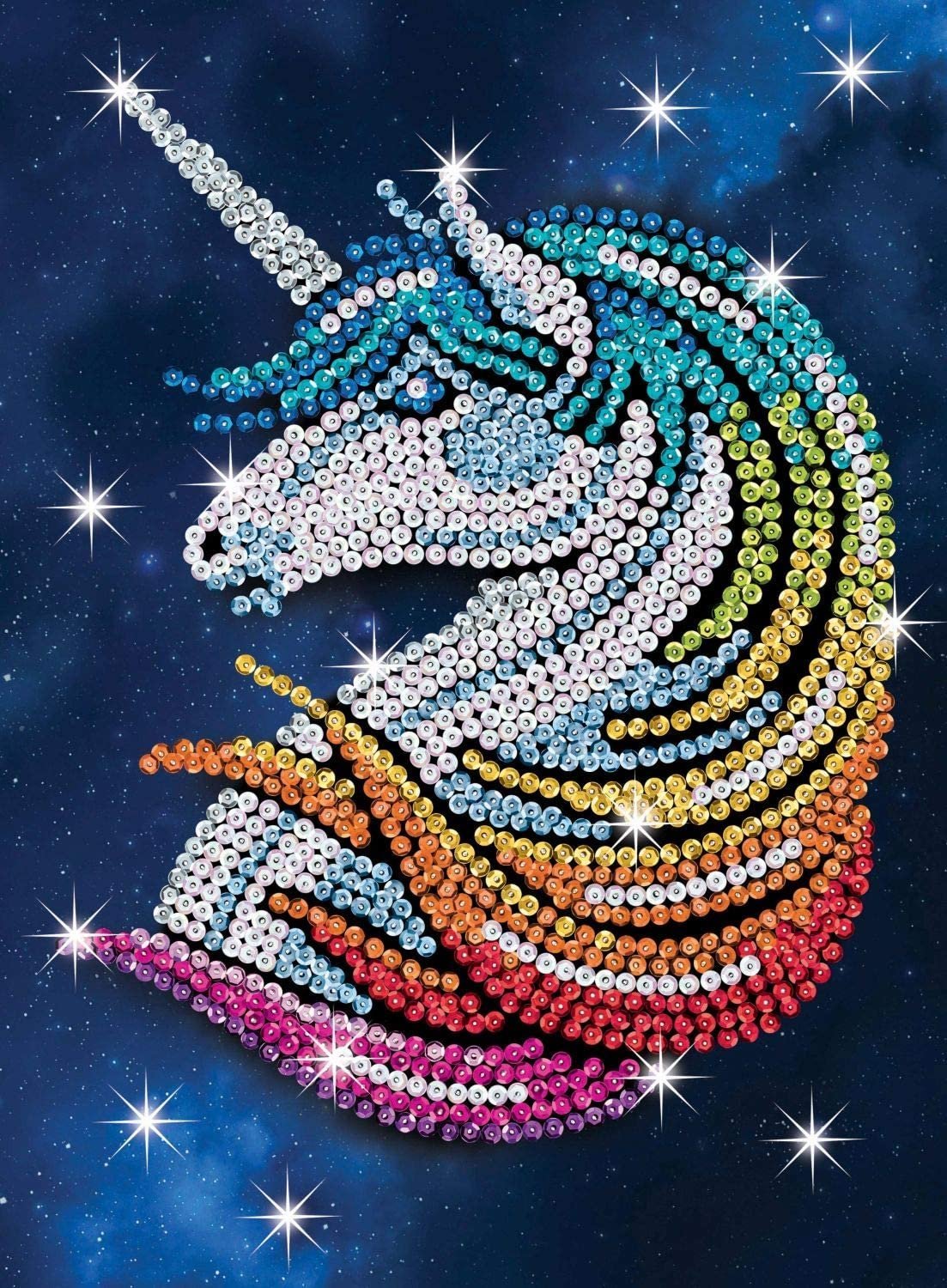 Единорог мозаика из пайеток