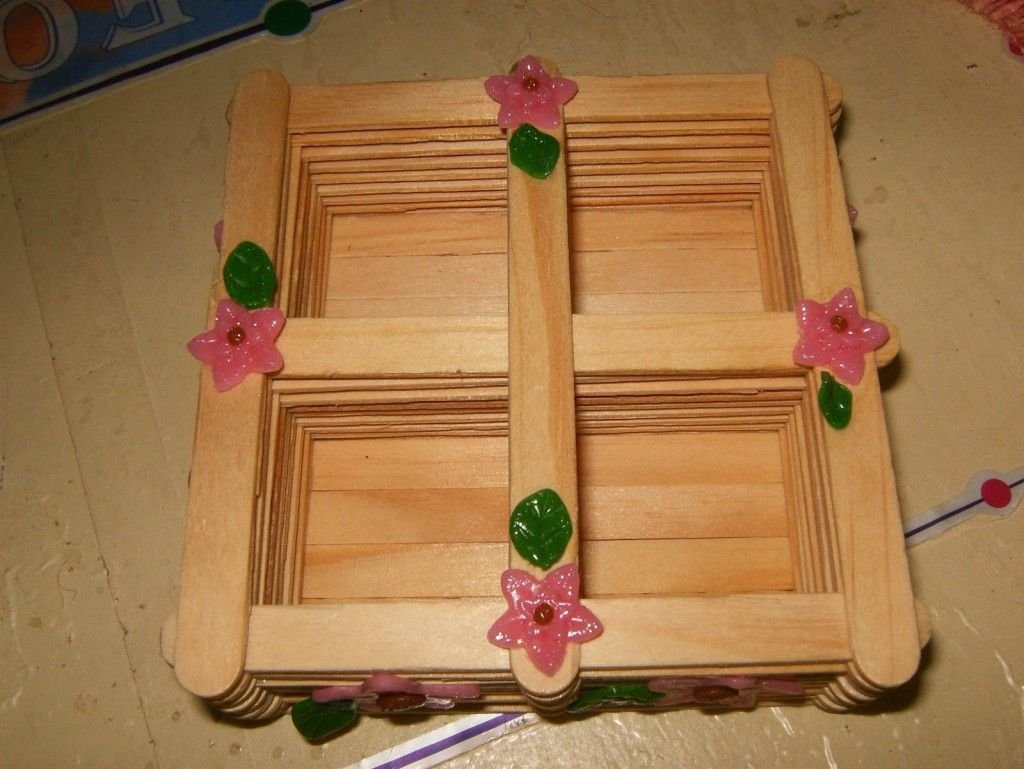 Корзина из палочек для мороженого