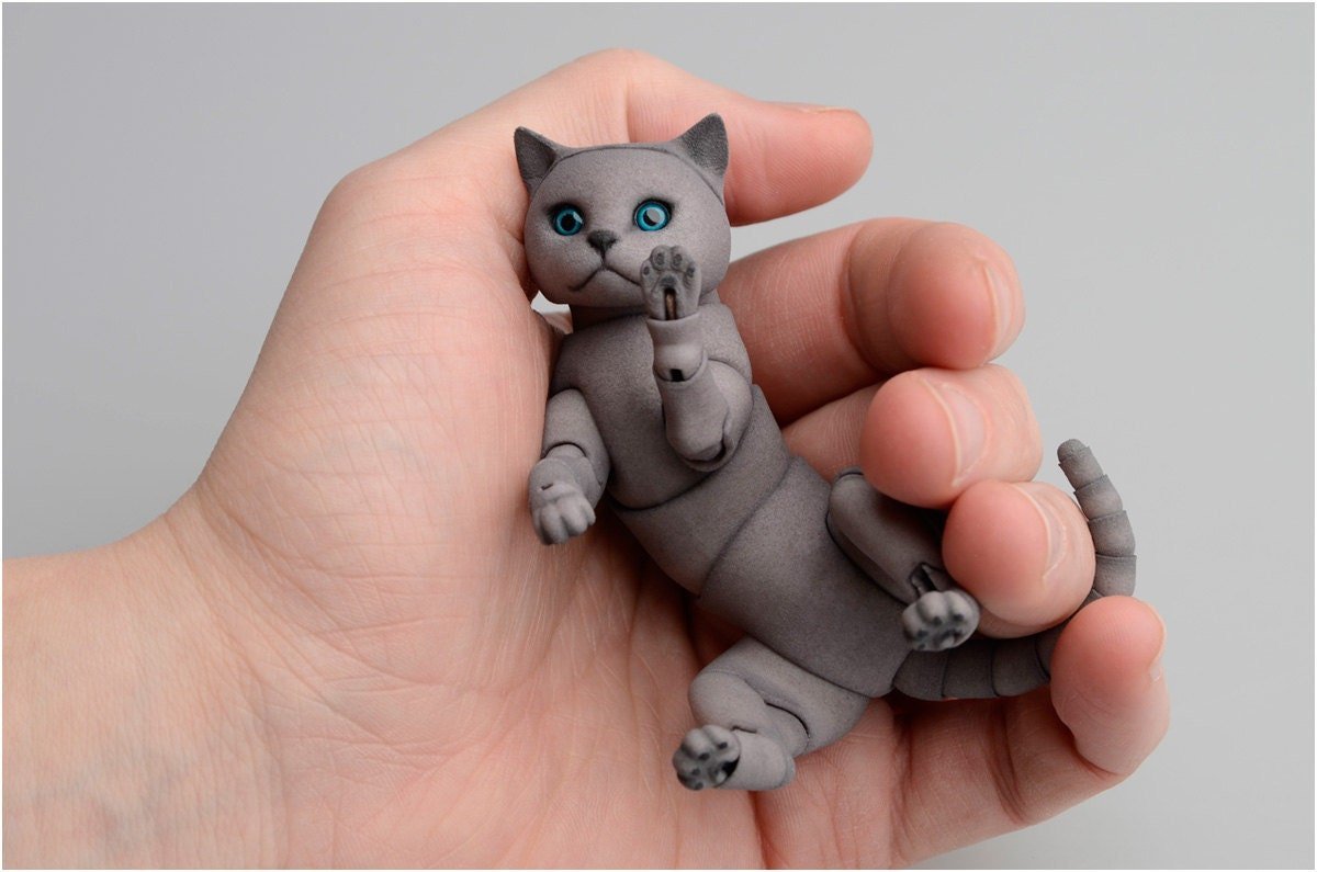 Фигурка кота из полимерной глины