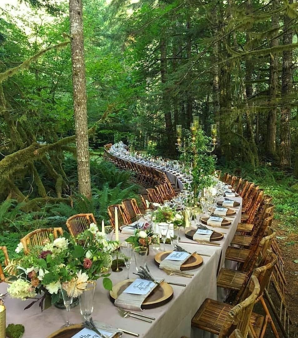 Свадебный стол в лесу