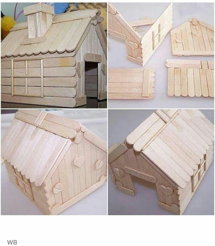 Домик из палочек для мороженого