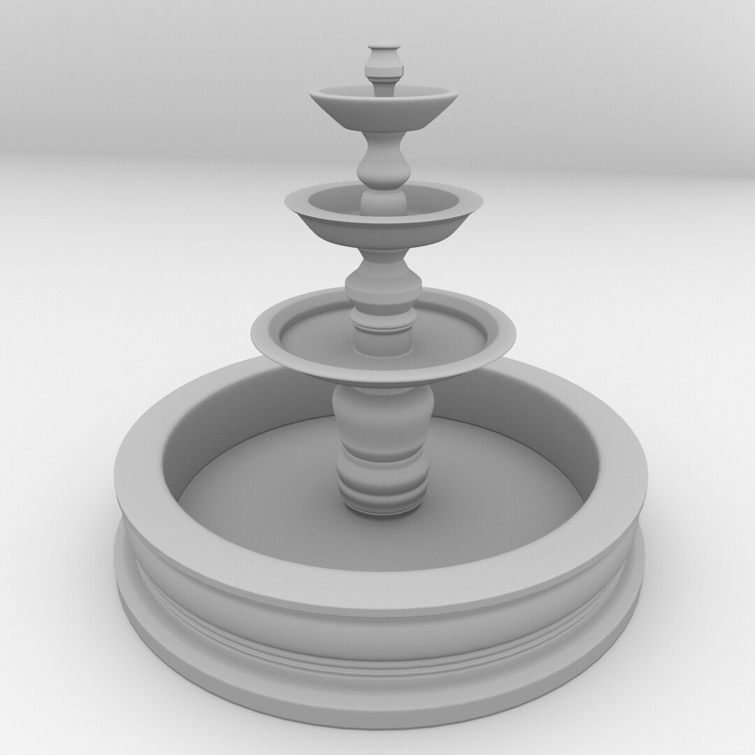 Фонтан 3d model архикад