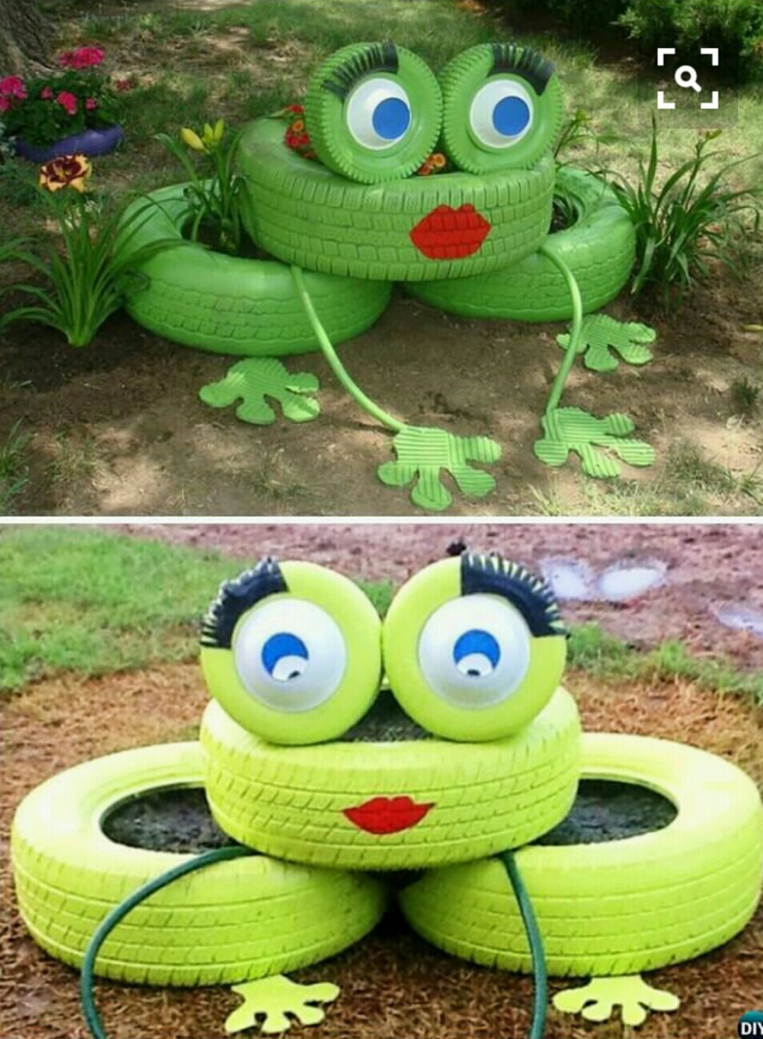 Лягушка из шин