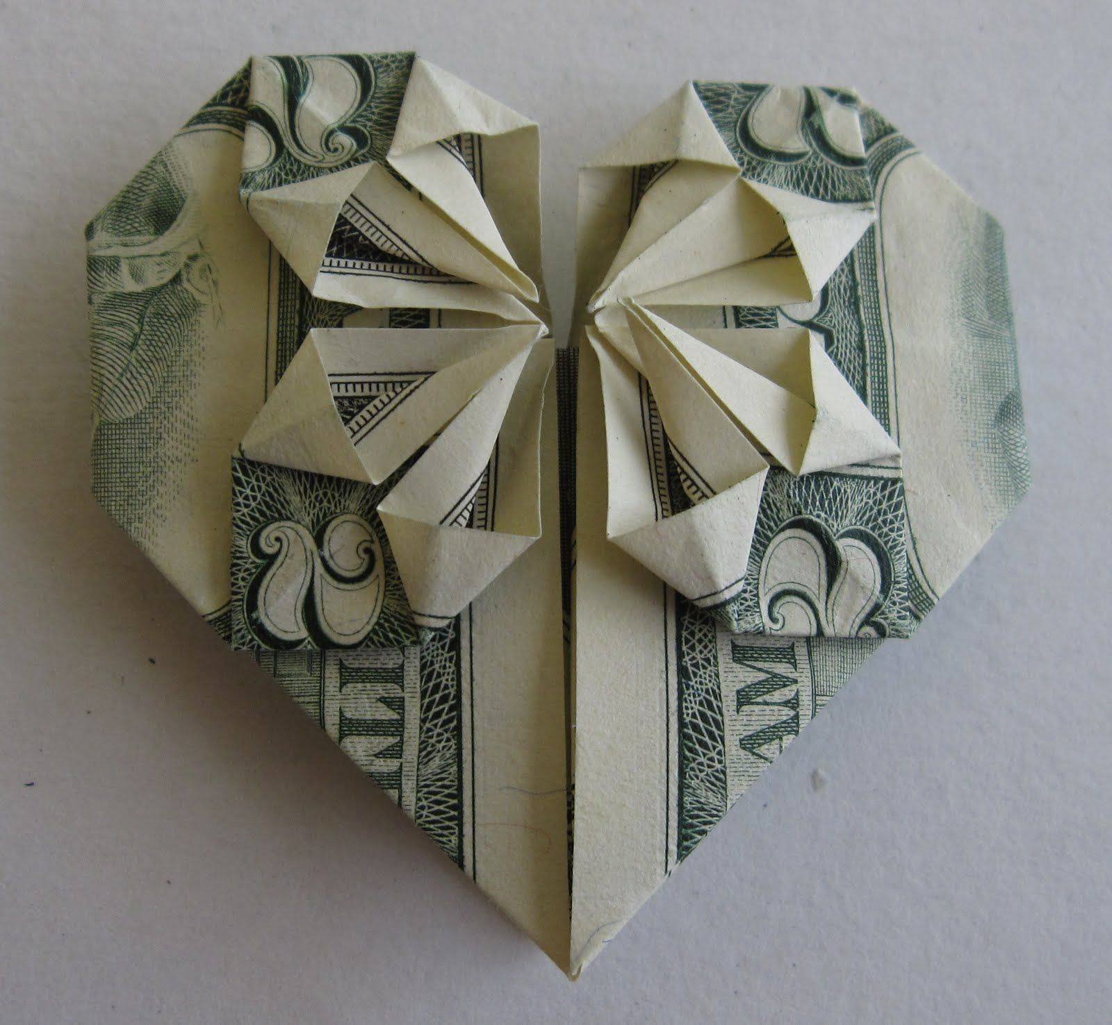 Сердце из денег. Оригами. Фигурки из купюр. Фигурки из денег. Оригами из купюры.