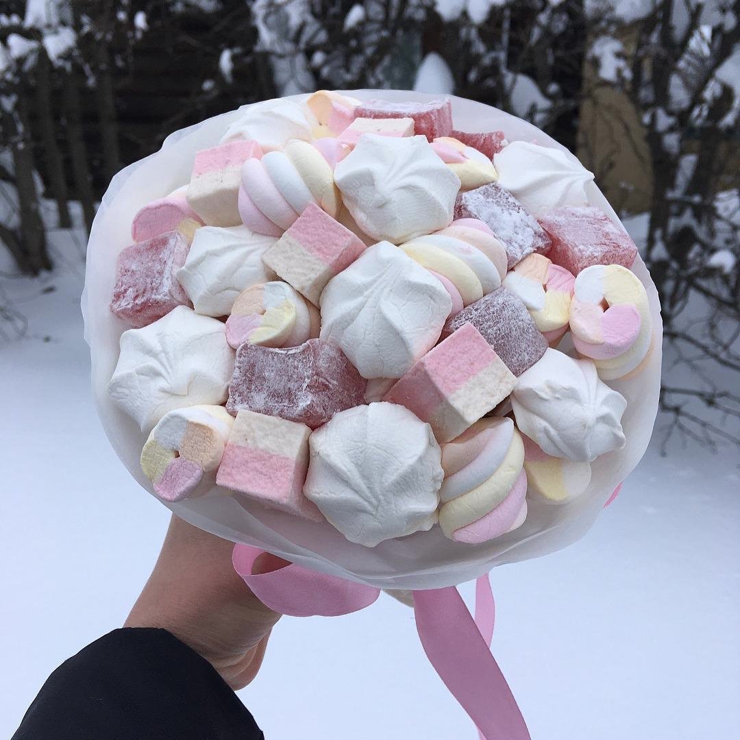 Съедобные букеты из зефира