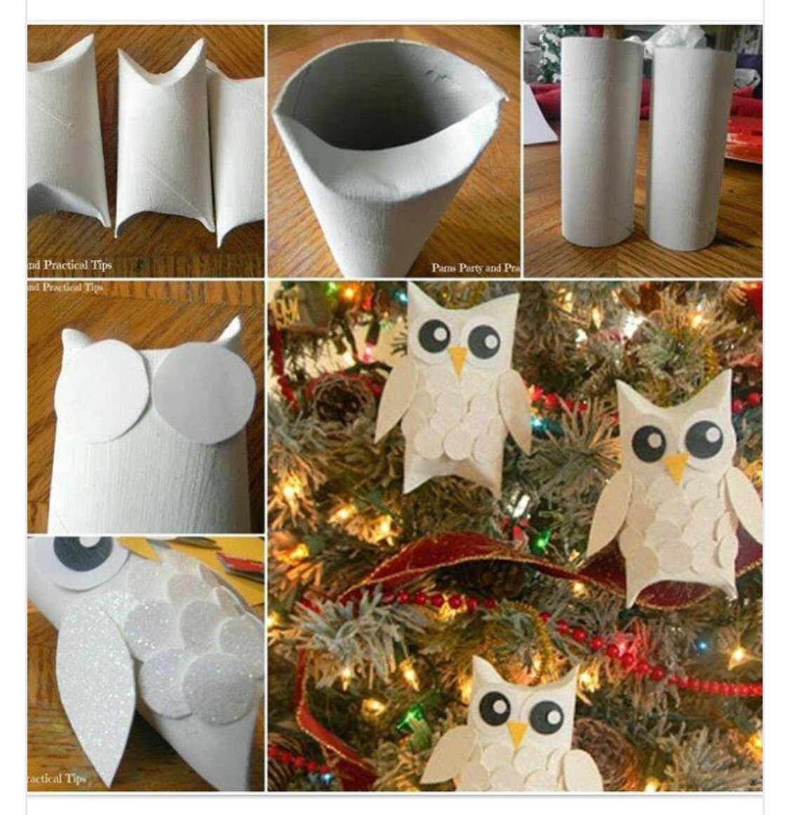 Новогодние игрушки из туалетных рулонов