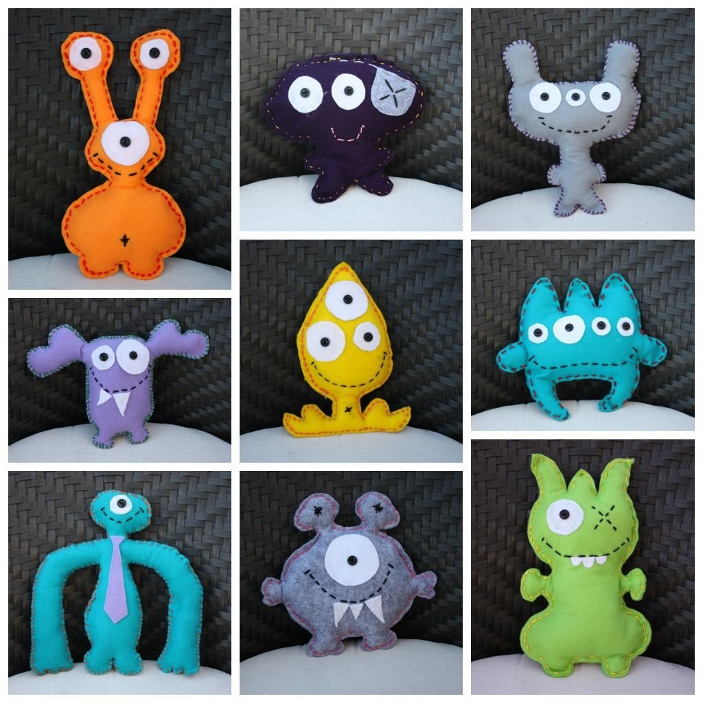 Игрушки из фетра монстрики