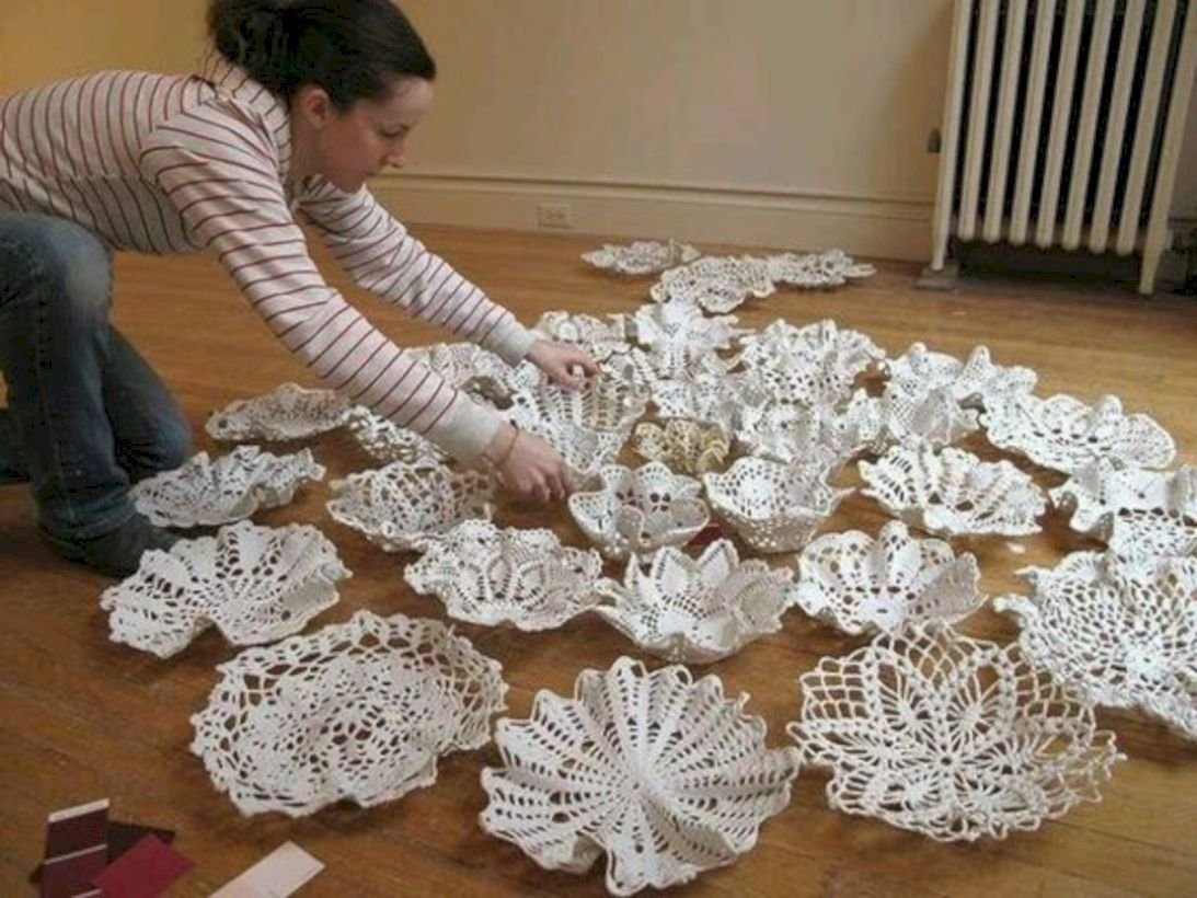 Декор интерьера из ажурных салфеток