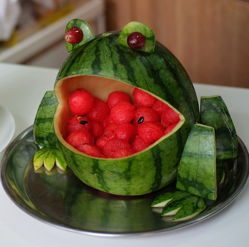 Карвинг корзина из арбуза