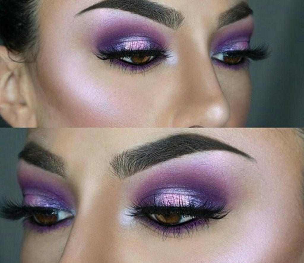 Макияж глаз Smoky Eyes в фиолетовых тонах