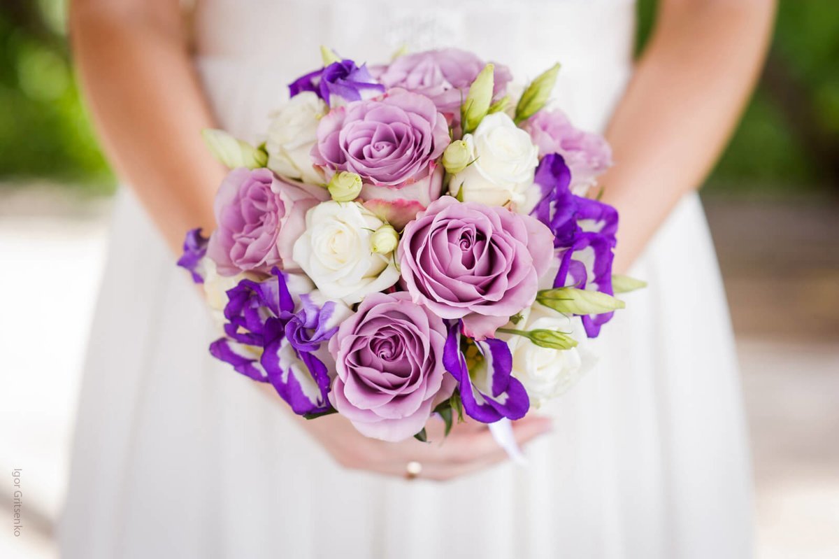 Букет невесты с сиреневыми цветами