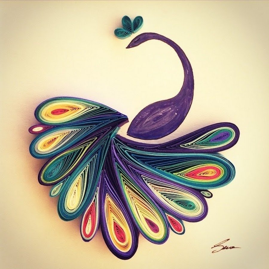 Quilling paper Павлин