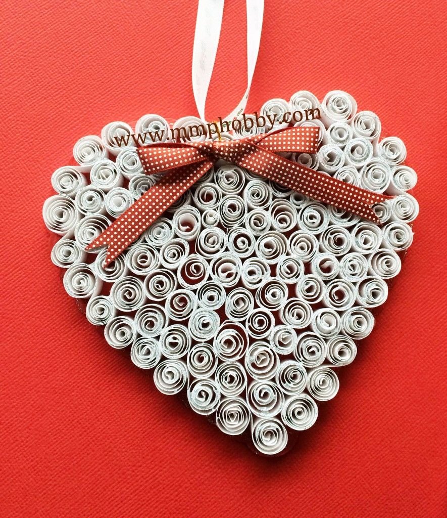 Сердечко из бумажных ленточек