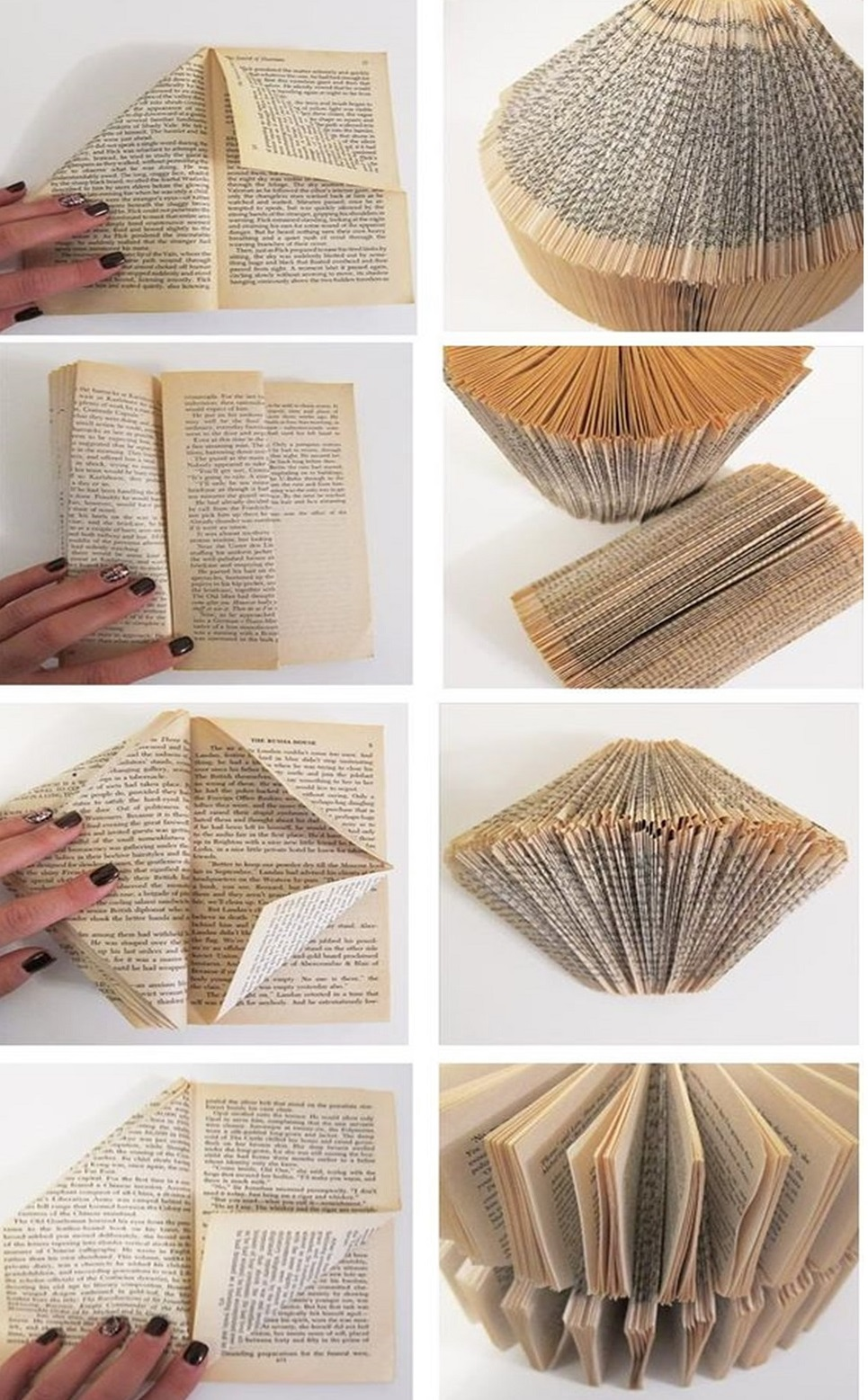 Декор из книжных страниц